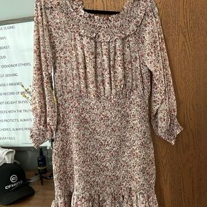 Entro Floral Print Kids Dress - Red and White